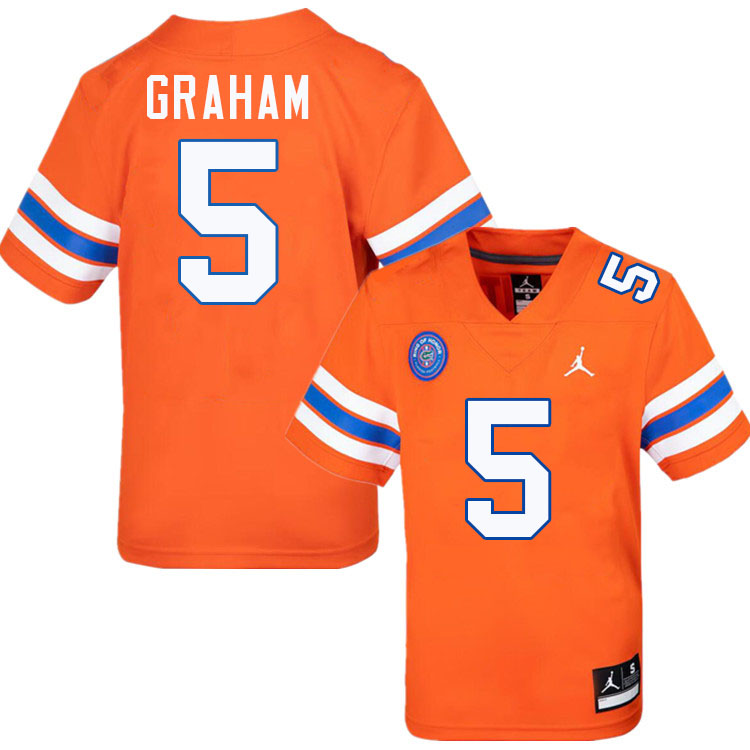 #5 Myles Graham Gators Jersey,Florida Gators College Football Jerseys Stitched-Throwback Orange
